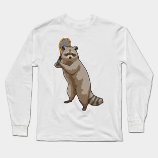 Racoon at Tennis with Tennis racket Long Sleeve T-Shirt